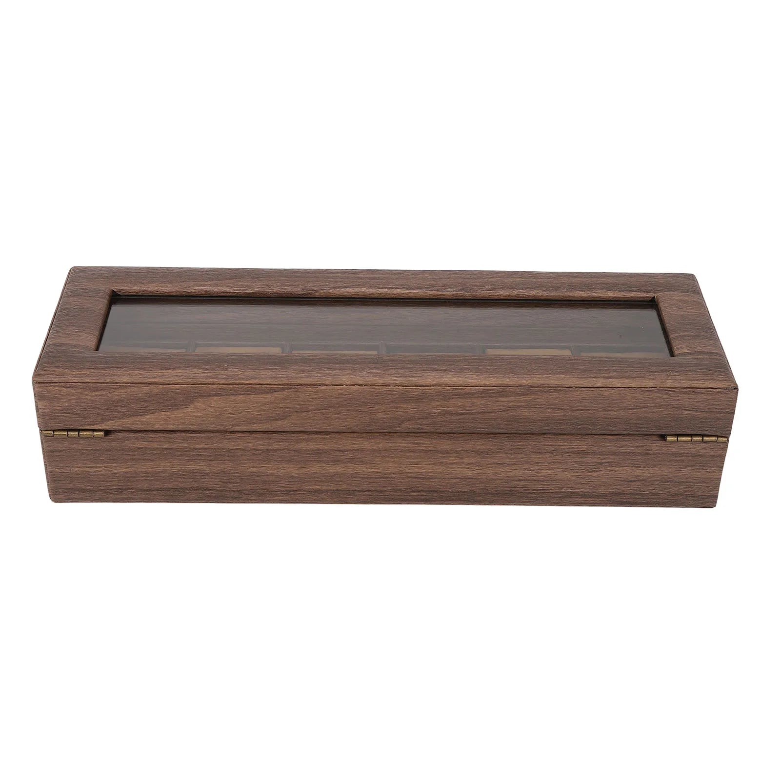 6 Slot Watch Storage Display Box Wood Grain PU Leather Lockable Wristwatch Protective Box Watch Protective Box Watch Display Box Qme
