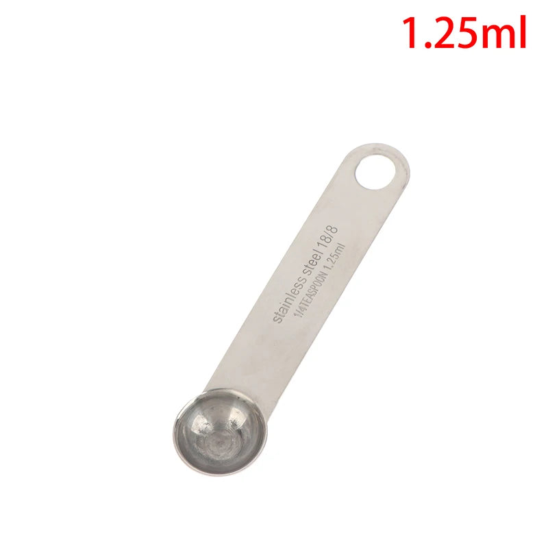 1 Stainless Steel Measuring Spoon Scale Ruler Egg Beater Kitchen Qme 1.25ml