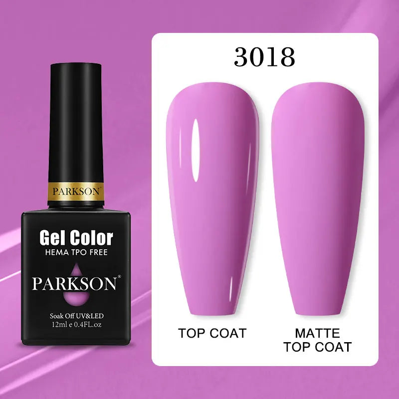 Parkson Colorful Nail Gel Polish Lacquer Soak Off UV LED Long Lasting Qme 3018