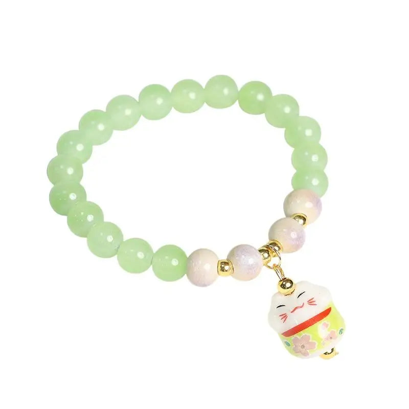 Boho Fortune Cat Charms Bracelet For Women Stretch Wire Couple Bracelet Jewelry Accessories Gifts Qme