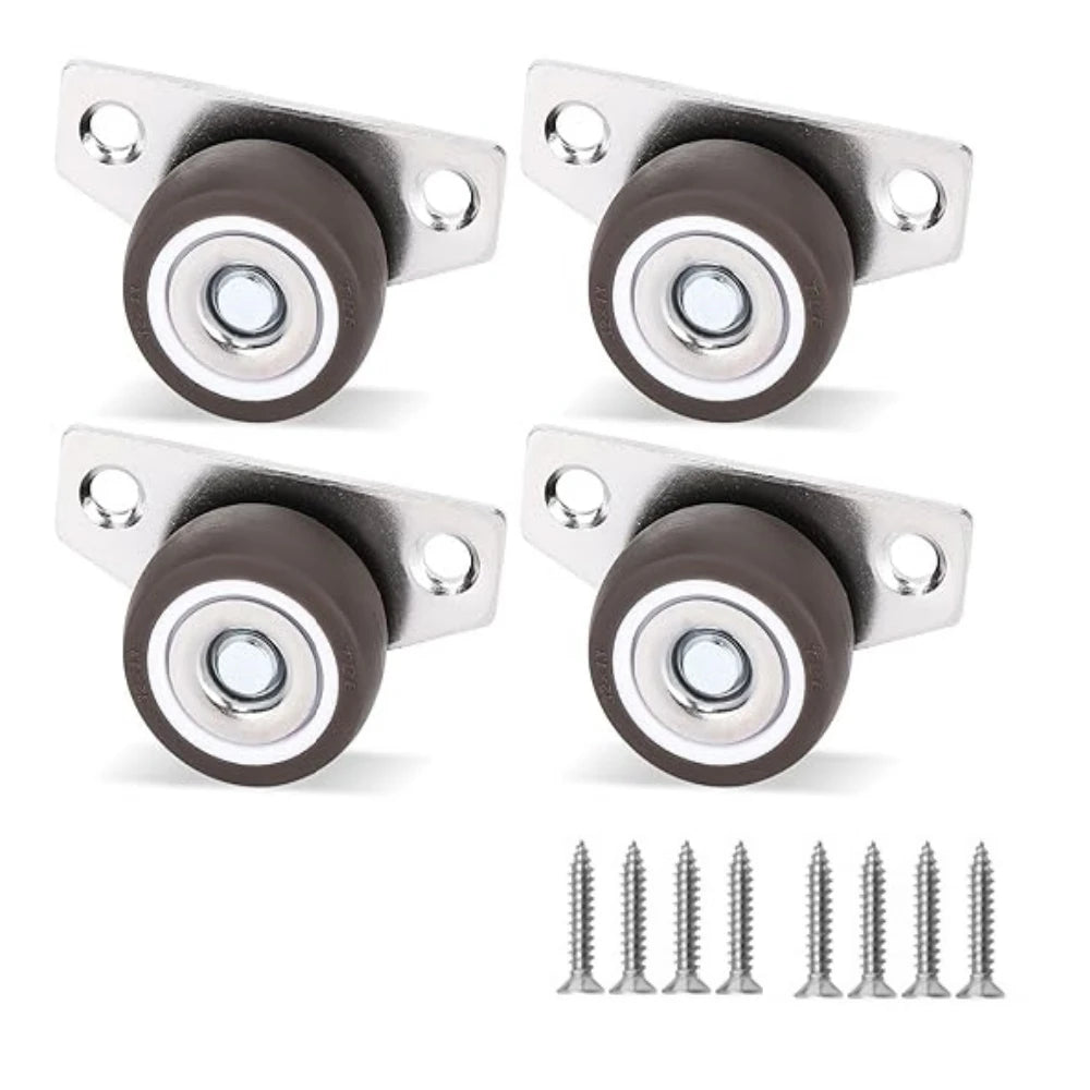 Mini Silent Furniture Wheel Side Mounted Directional Wear-resistant Sliding Door Roller Office Furniture Rubber Caster Wheel Qme 4pcs-A