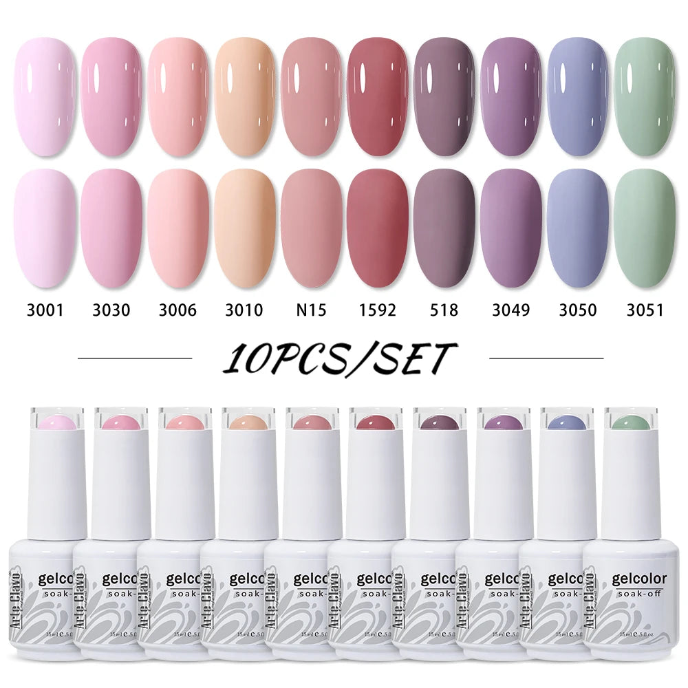 Arte Clavo 4 6 8 Gel Nail Polish Art Soak Off UV Colorful Semi