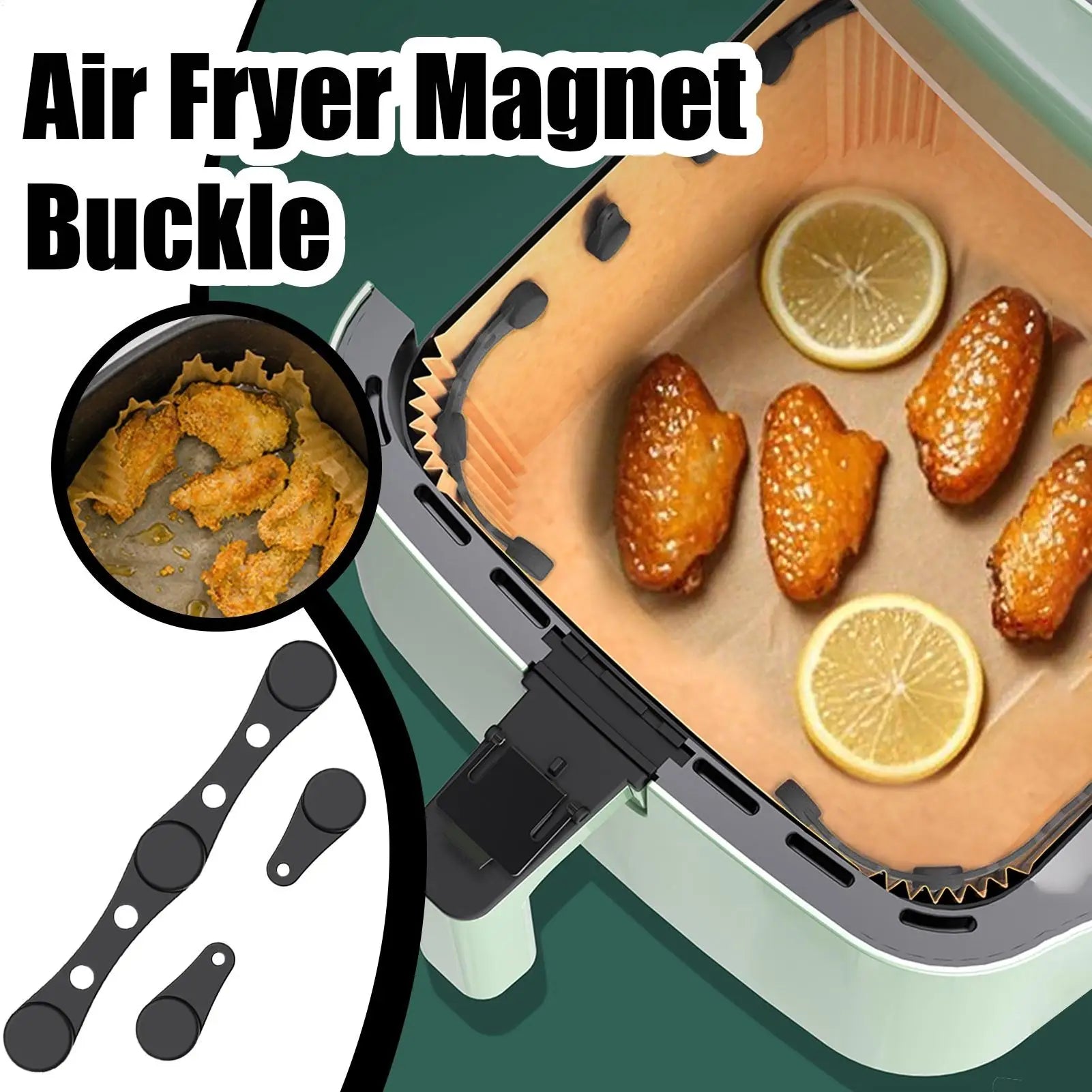Air Fryer Magnets for Parchment Paper Air Fryer Parchment Paper Silicone Magnetic Buckle High-Temperature Resistant Airfryer Qme