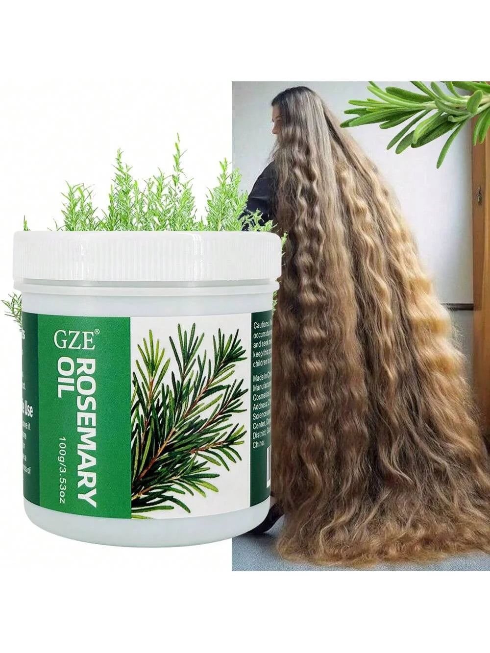 GZE 100% Pure Organic Rosemary Oil Long Lasting Lightweight Hair Essential Oil Moisturizing For Hair Strengthens And Scalp Qme