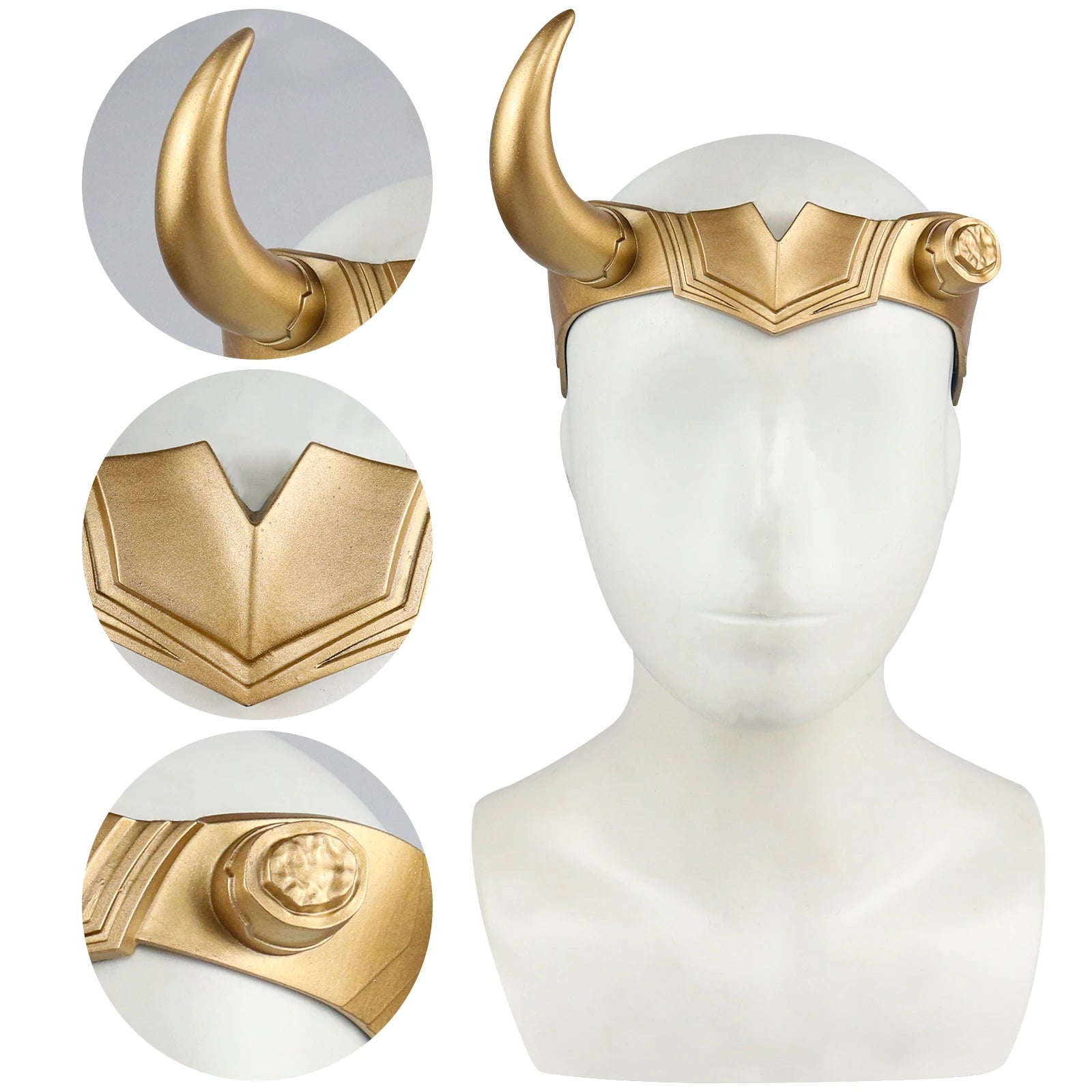 Loki Cosplay Mask PVC Horns Headgear Helmet Adult Women Men Masquerade Halloween Party Costume Props Qme