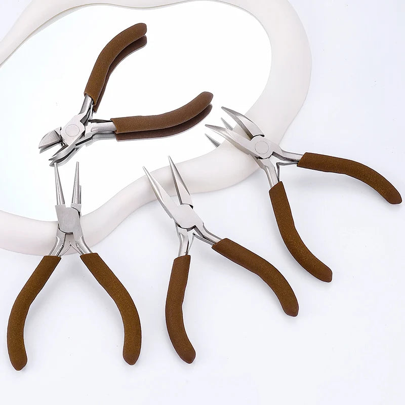 Professional Jewelry Making Tools Jewelry Pliers Needle Nose Pliers Round Wire Cutters for Supplies Wrapping DIY Crafts Beading Qme