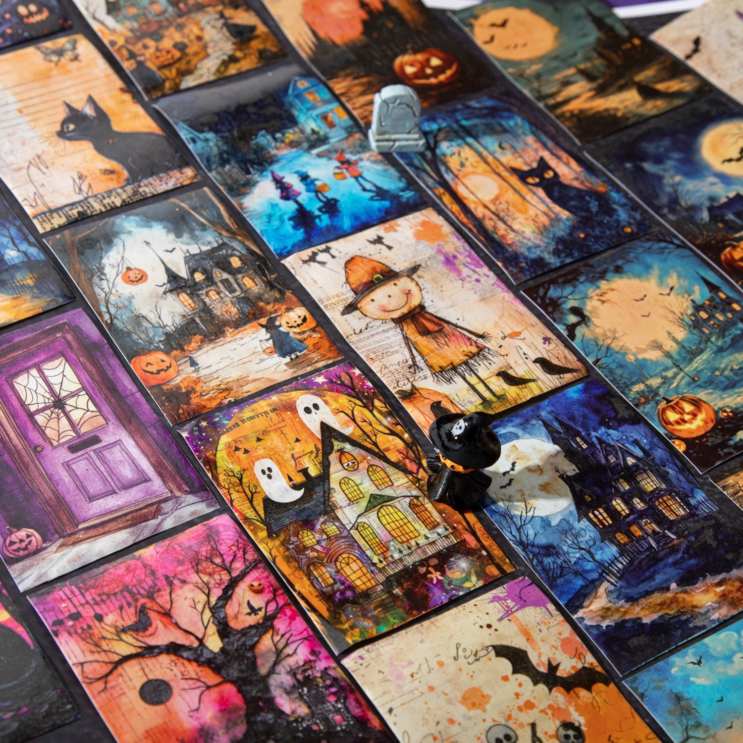 1Roll Halloween Gothic Dark Magic Washi Tape for Scrapbooking DIY, Collage Supplies, Phone Case Notebook Decoration Qme