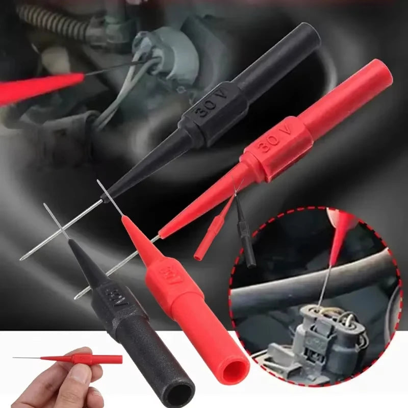 10Pcs 30V Diagnostic Tools Multimeter Test Lead Extention Back Piercing Needle Tip Probes Car Automotive Test Probe Kit 0.7MM Qme