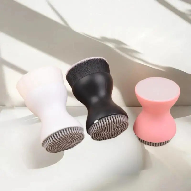 Mini Manual Facial Cleansing Brush Double-sided Silicone Massage Tool Qme