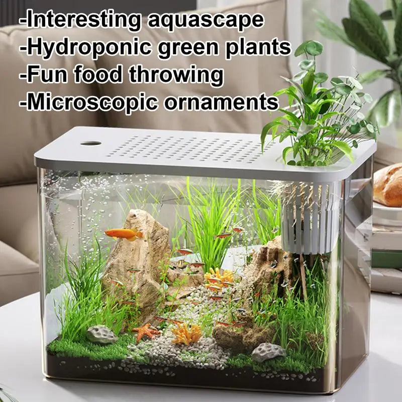 Fish Tank Aquarium Transparent Turtle Bowls Small Aquariums Qme