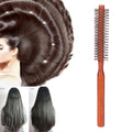 Hair Brush Round Styling Hair Brush Curling Roller Hairbrush Small Wood Brush Unisex for Blow Drying Home Use Qme Default Title