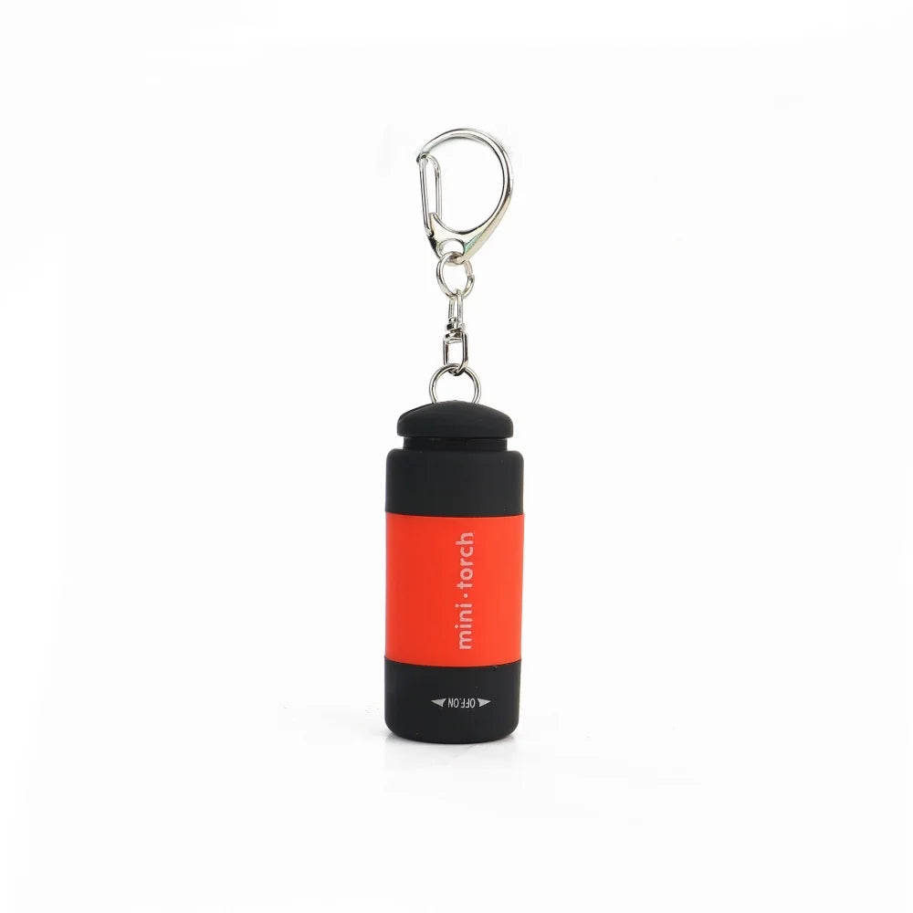 USB Charge LED Flashlight Multifunctional Strong Light Pocket Keychain Flashlight Waterproof Outdoor Hiking Camping Flashlight Qme Red