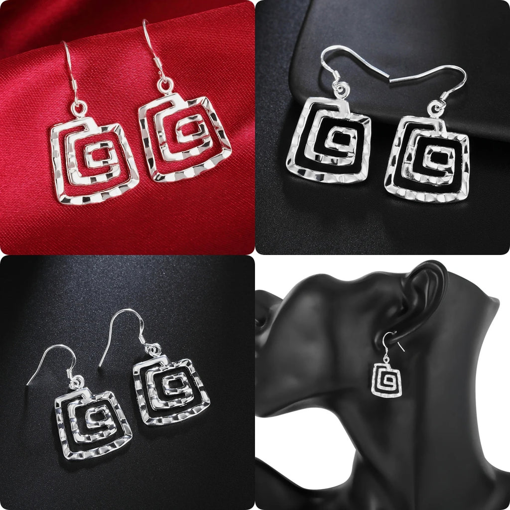 New Charm 925 Sterling Silver Earrings for Temperament lady cute Women Jewelry Beautiful Birthday Gift Qme Default Title