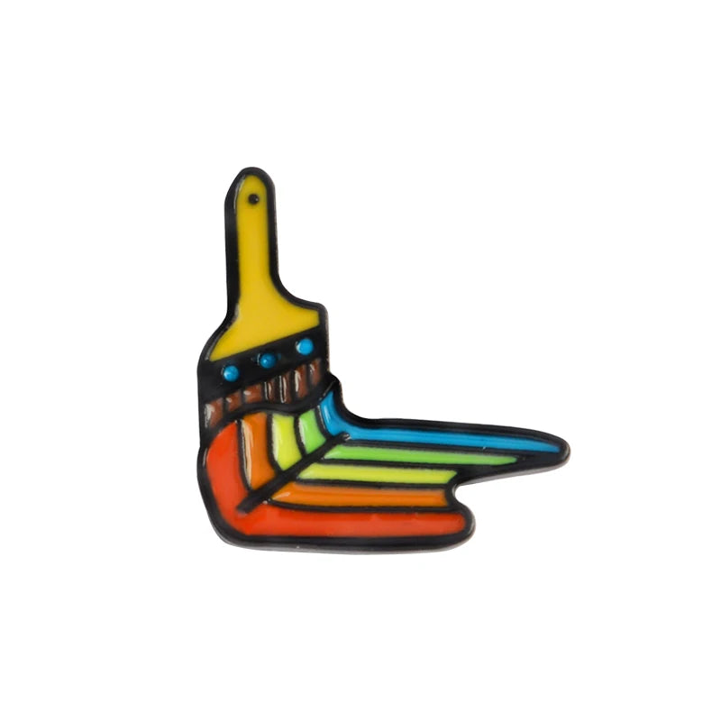 Brush Art Oil Painting Enamel Pins Cartoon Artist Dream Brooches Shirt Lapel Pin Badge Jewelry Gift for Friends Drop Shipping Qme Style 2