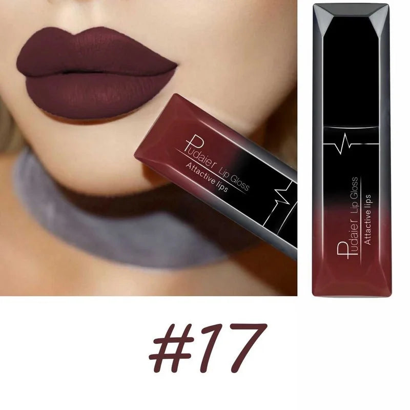 Lip Makeup 17 Sexy Matte Long Lasting Lipgloss Liquid Lipstick Cream Qme 17