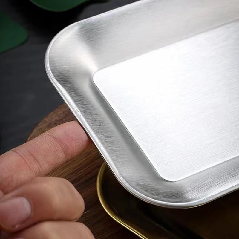 Cafe Restaurant Bathroom Tray Luxury Square Stainless Steel Serving Qme