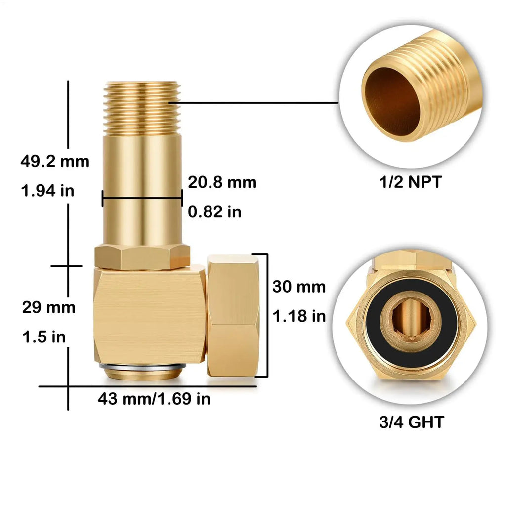 Swivel Hose Connector Pipe Rotating Fitting Connector Rotatable Hose Elbow Replacement For Garden Lawn Patio Backyard Outdoor Qme