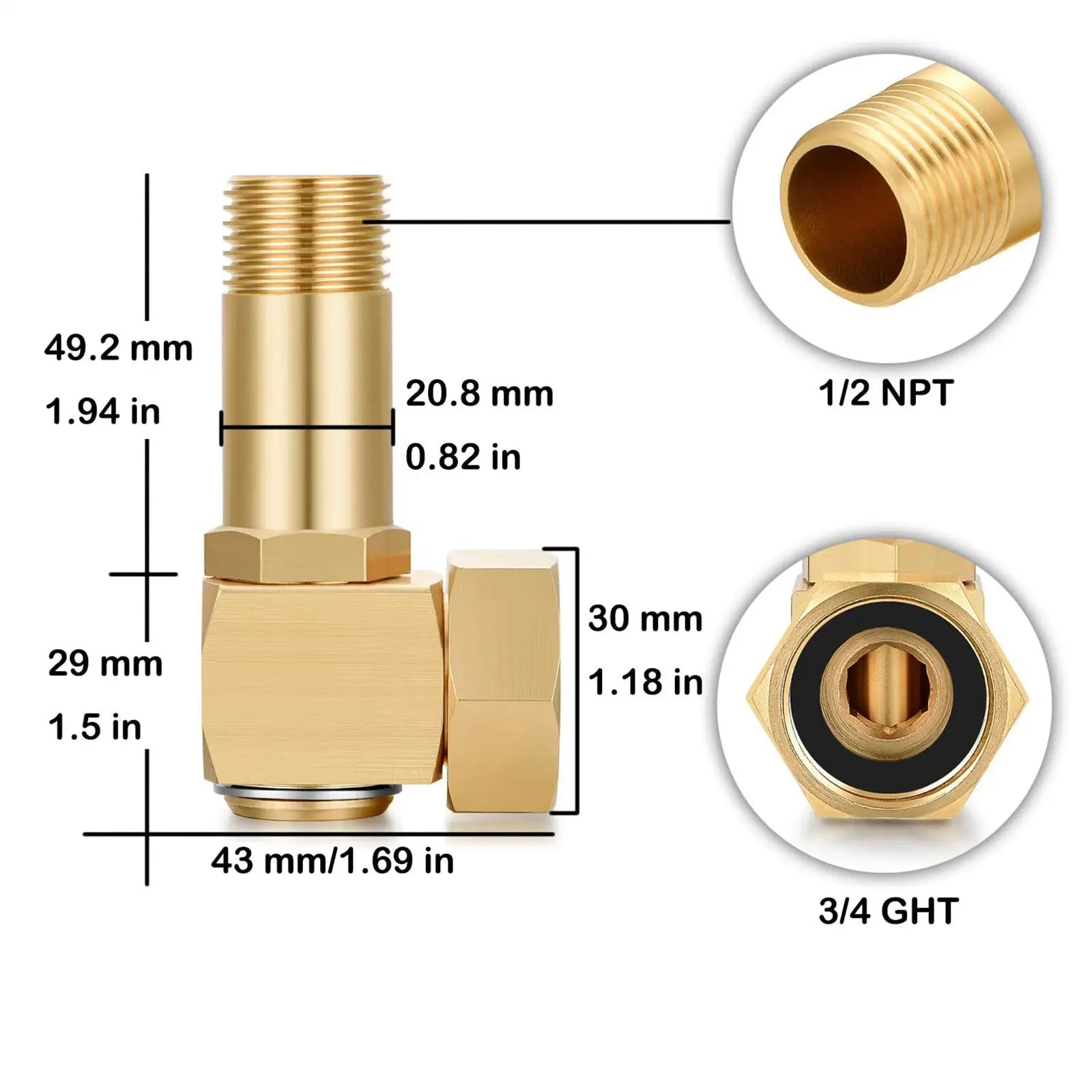 Swivel Hose Connector Pipe Rotating Fitting Connector Rotatable Hose Elbow Replacement For Garden Lawn Patio Backyard Outdoor Qme