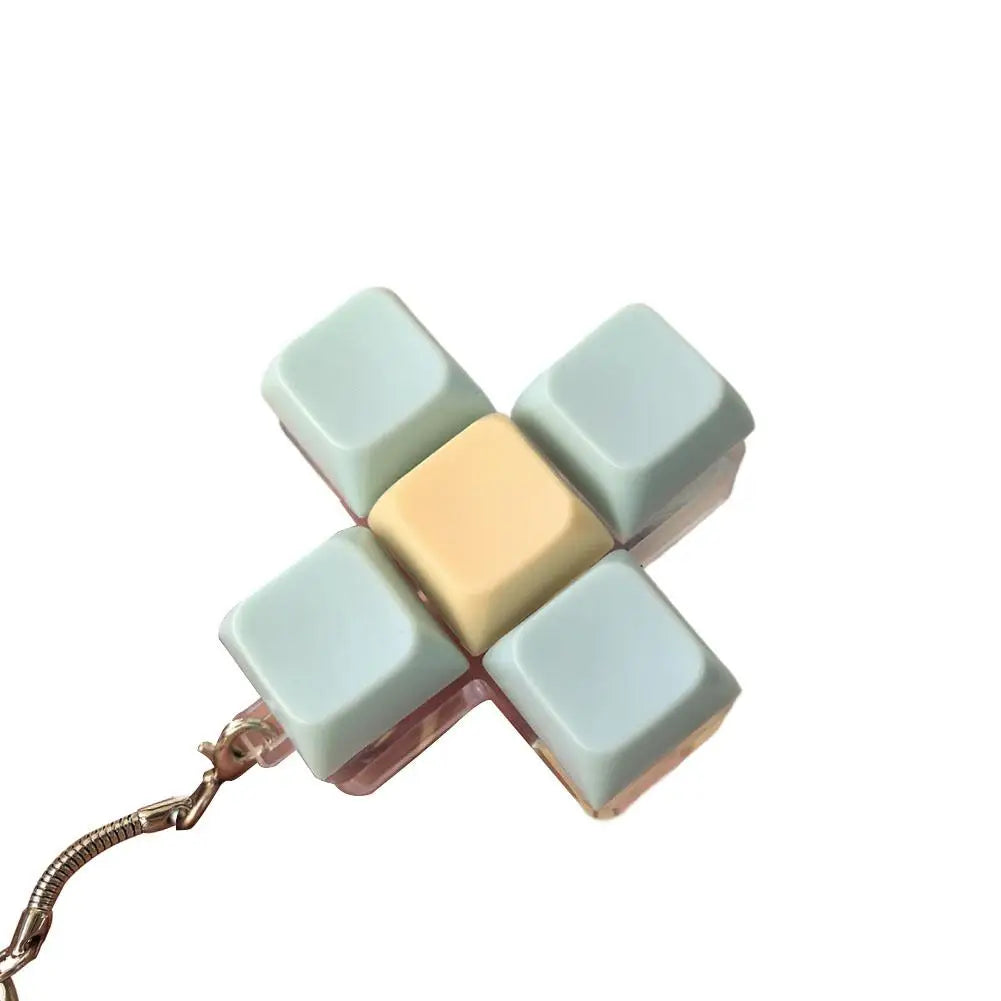 Keyboard Caps Toy Press Stress Relief Fidget Button Key Caps Fidget Keychain Keyboard Keychain Toys Finger Keyboard Key Toy Qme 5 key