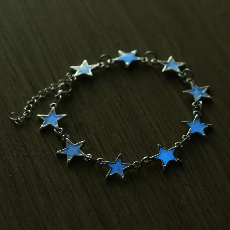 b127 Fashion Fluorescent Bracelets Heart Star Flower Shape Bracelets Glow In The Dark Luminous Bracelet for Women Jewelry Gifts Qme