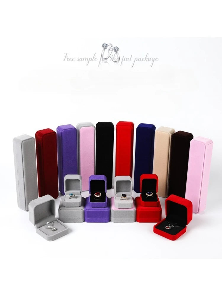 Velvet Jewelry Box - Storage Case for Rings Necklaces Bracelets Ring Box Gift Box Earring Holder Gift Box Necklace Organizer Qme