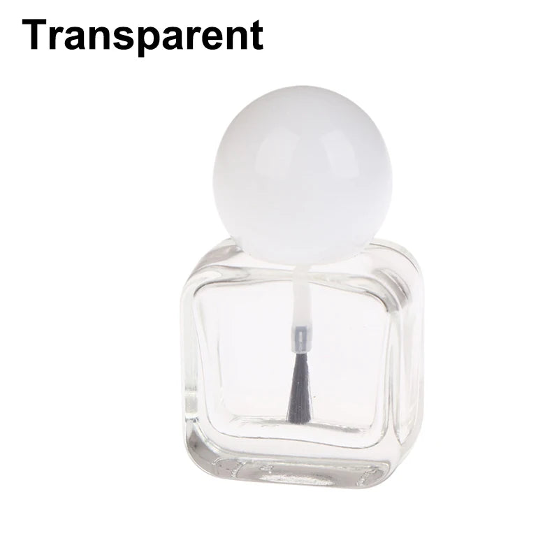 Empty Nail Polish Bottles Clear Glass Gel Brush Cap Oil Art Tool Qme Transparent