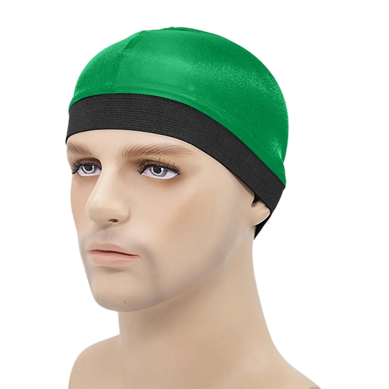 Elasticity Baotou Cap Hair Bands Men's and Women's Fashion Solid Silk Breathable Bottom Wig Cap Pirate Hat Headband Turban Qme