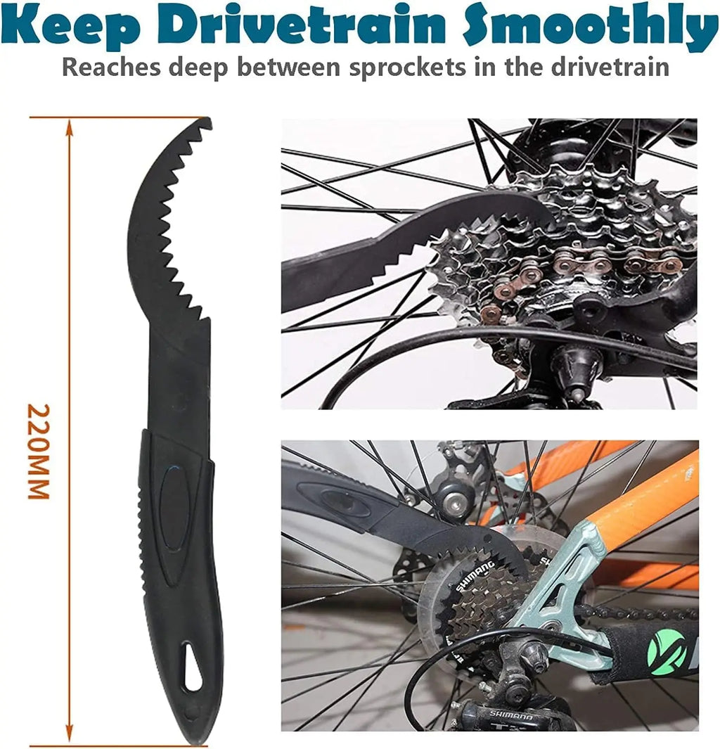 Bike Chain Cleaner, 4 Pack Bike Cleaning Kit, Portable Bike Chain Scrubber and Chain Brush, Bicycle Cleaning Brush Tool Qme