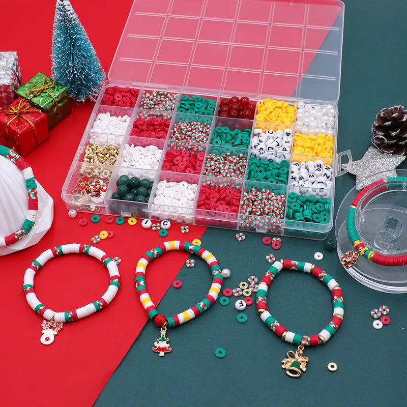 Christmas Bracelet Making Kit Friendship Beads Clay Beads Jewelry&Bracelet Making Kit Charm Bracelet Maker Set Christmas Gift Qme