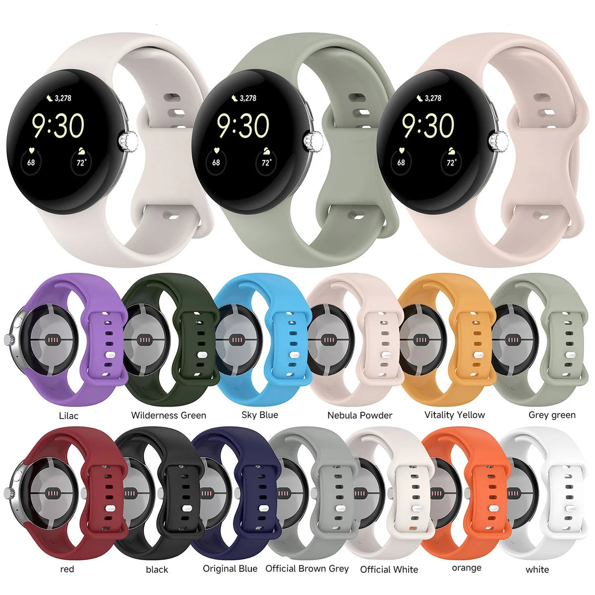 Silicone Strap for Google Pixel Watch 3 41 45mm Butterfly Buckle Sport Bracelet Correa for Google Pixel 2 1 Watch Accessories Qme