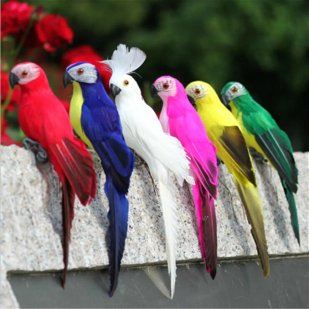 25 Creative Handmade Simulation Parrot Animal Bird Garden Props Qme