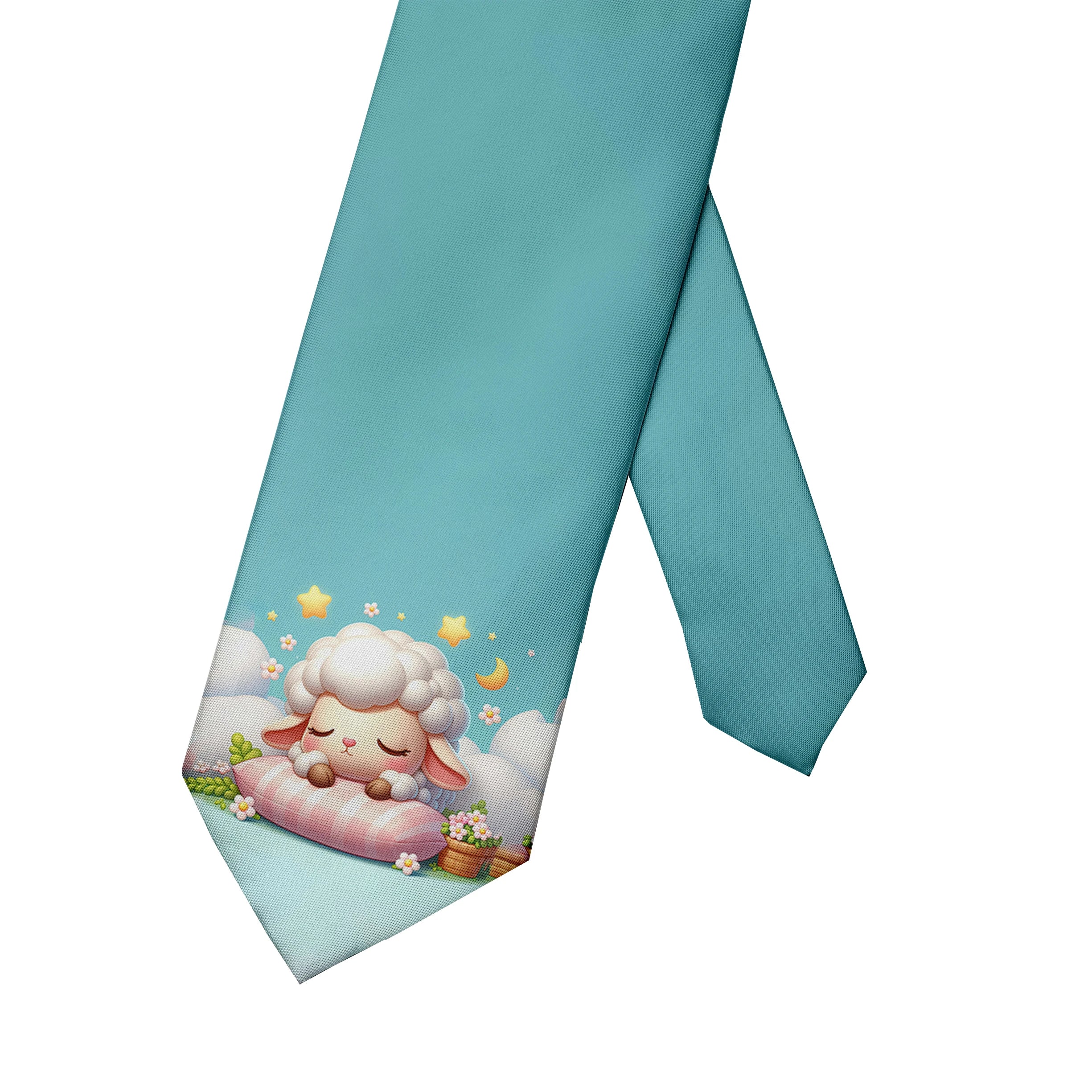 Funny Cartoon Little Sheep Printed Tie Fashion Design Men's Unisex Qme