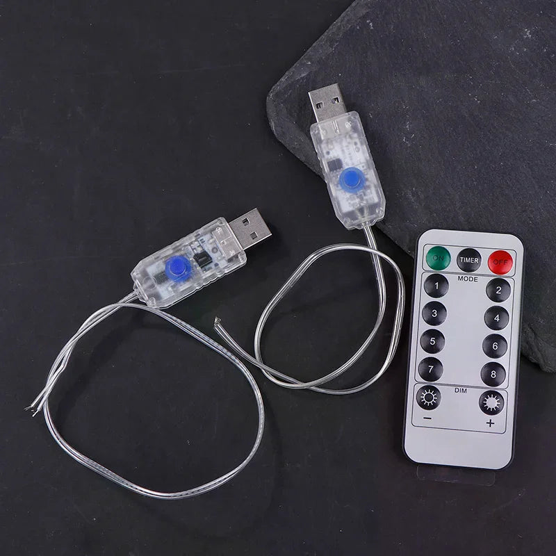 4 5V LED Strips Light Remote Controller USB Circuit Board Christmas Qme