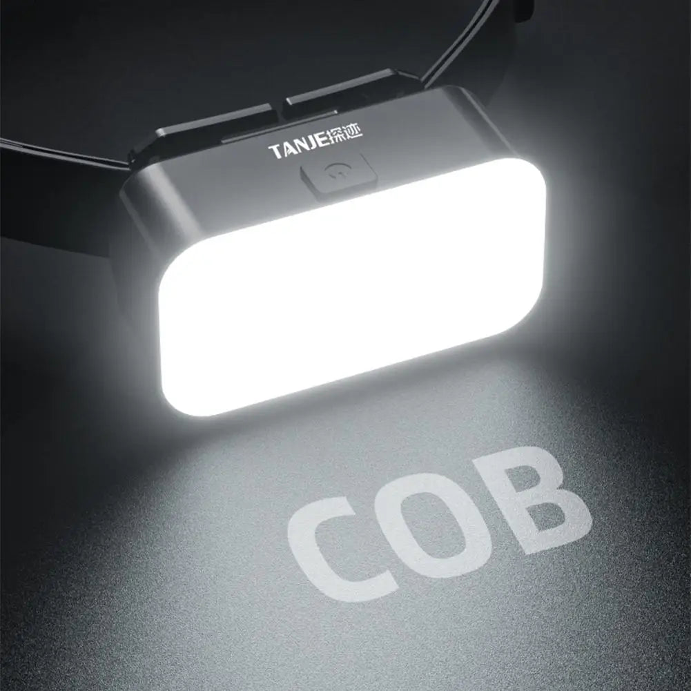 Floodlight LED Headlamp USB Rechargeable COB LED Headlight Fishing Flashlight Night Torch Emergency EDC Working Qme