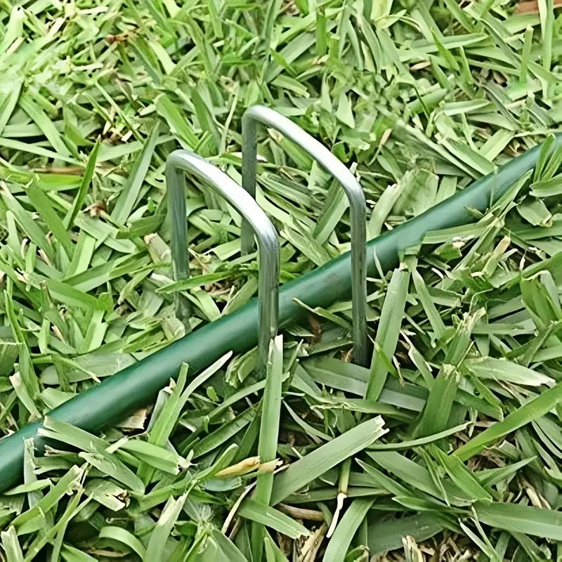 U-type Garden Staples Heavy-duty Landscaping Fence Tubing Stakes Sod Pins Galvanized Garden Stakes For Holding Lawns Ground Nail Qme