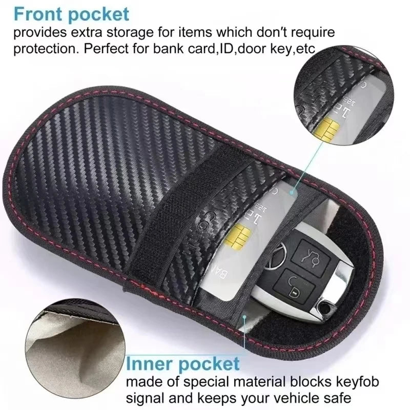 1Car Key Signal Shielding Box Faraday Cage Remote Control Package Keyless Rfid Shielding Package Car Accessories Qme