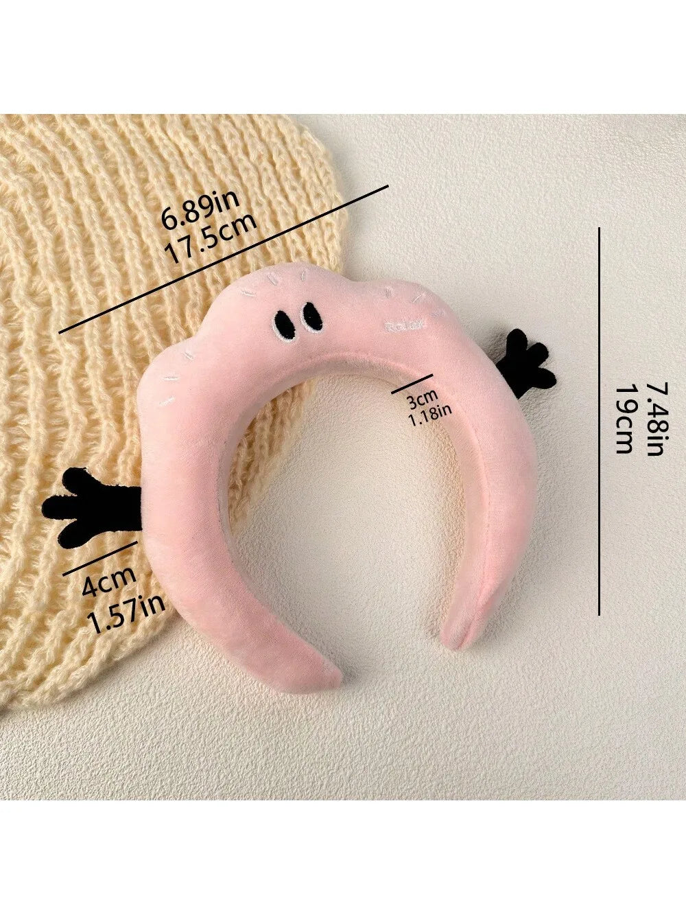 Relax Cartoon Funny Cute Headband Creative Twist Girl's Head Cloud Qme pink