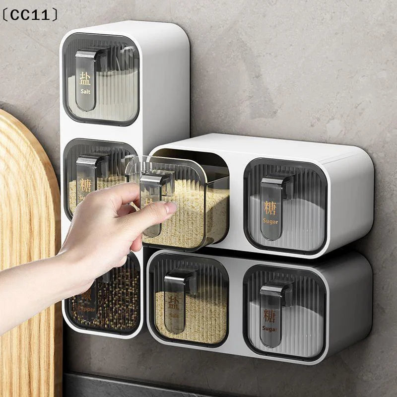 Wall-mounted Integrated Multi-spice Box Kitchen Home Goods Qme