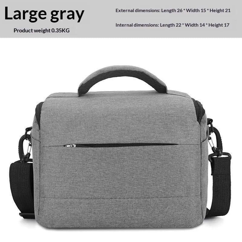 Lightweight Camera Bag Water Resistant Shockproof Padded Interior Qme L Gray