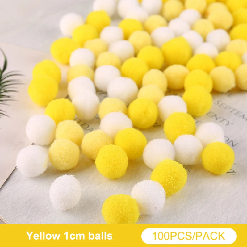 Lot Macaron Pompom Fluffy Ball Coloful Plush Handmade Craft Hairband Qme A6