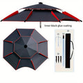 Fishing Umbrella Heavy Duty Wind UV Protection with Tilt & Sun Shade Portable for Picnic Sport Outdoor Garden Patio Black Coated Qme Black 2.2 meters