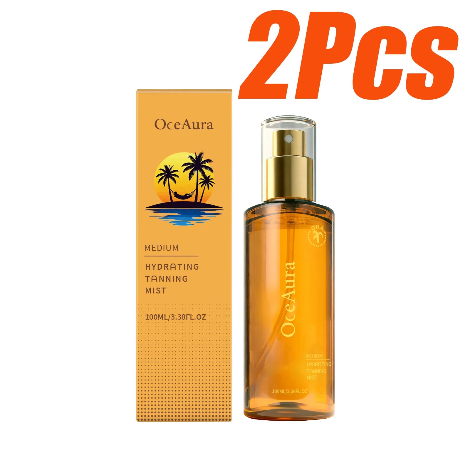 Self Tanning Spray Natural Sunless Tanner for Face Body Hydrating Lightweight Sunless Tanning Spray Natural Brown Tone Even Glow Qme 2 x 100ml Boxed