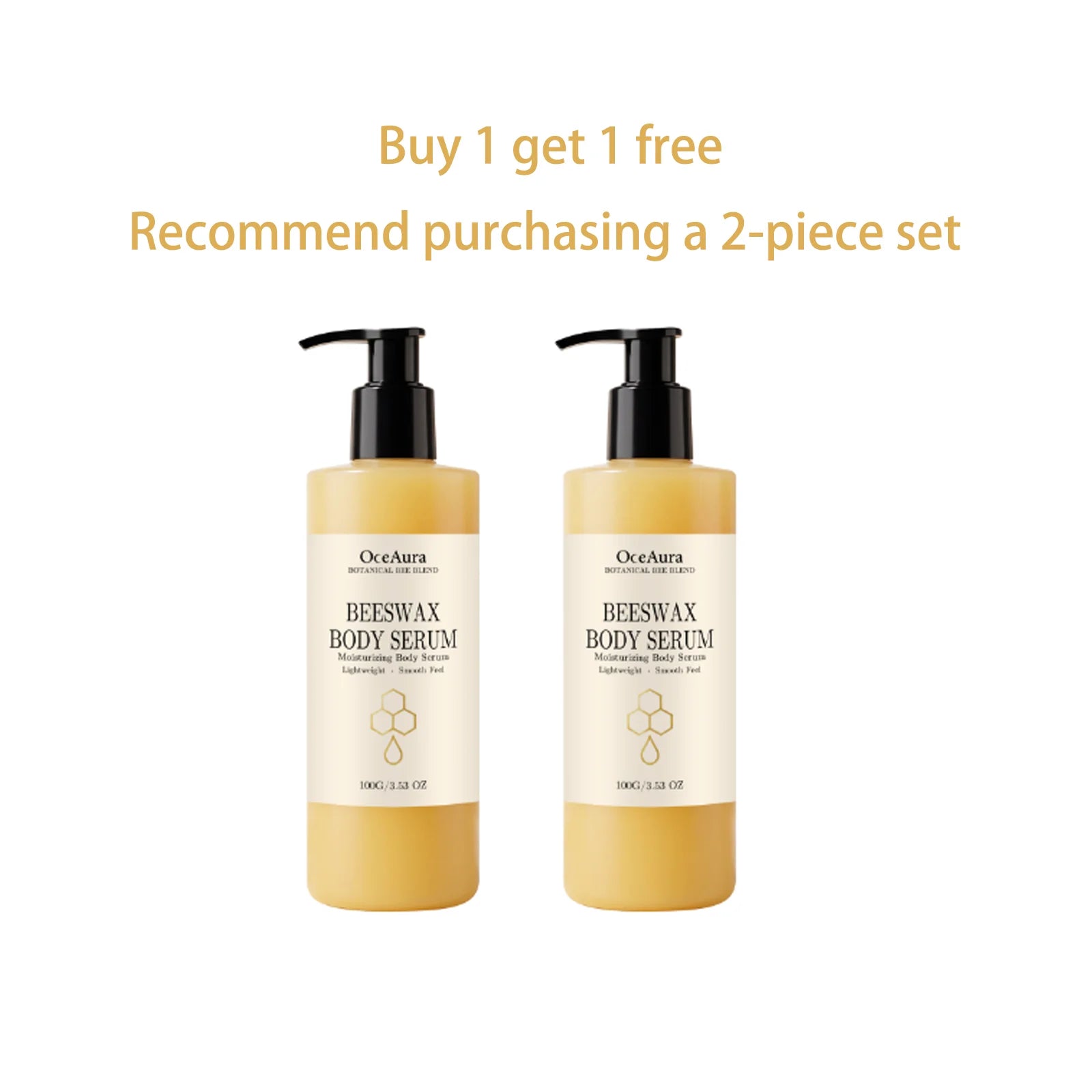 OceAura Beeswax Body Serum Botanical Plant Extract Nourishing Deep Hydration Skin Elasticity Boosting Lightweight Smoothing Body Qme 100g x2