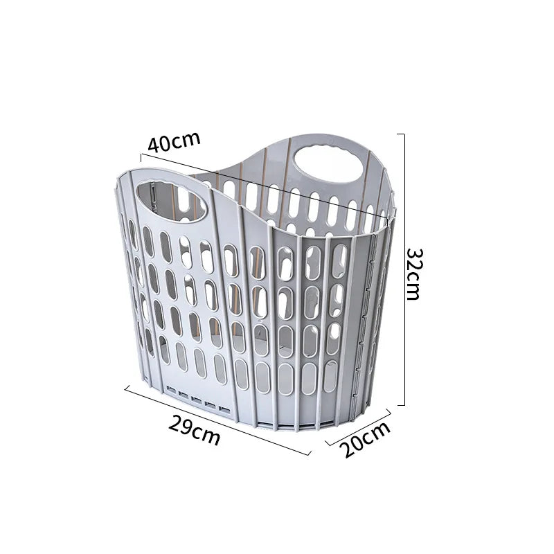 B 1pc Foldable Laundry Hamper, High Capacity & Portable, Durable Fabric, Space Saver, Collapsible Basket, Bathroom Organizer Qme Small grey