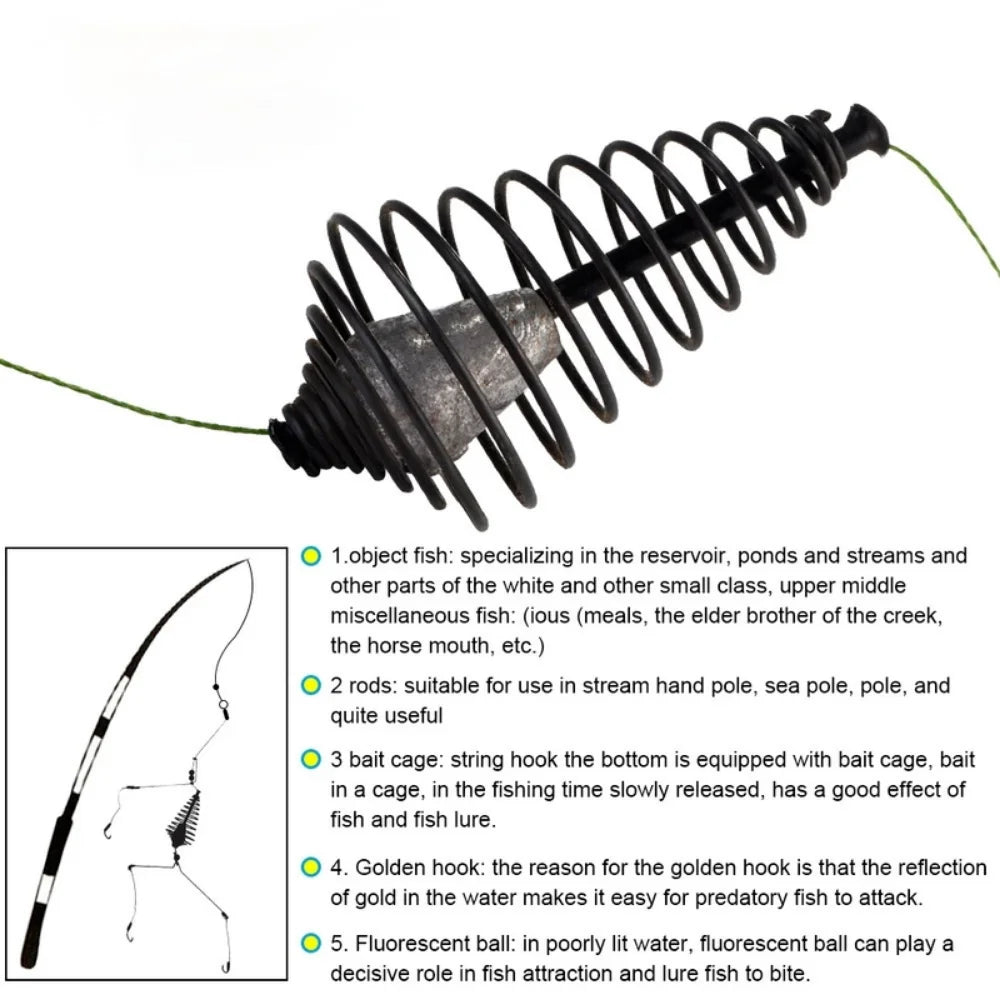 Fishing Hook Artificial Lure Bait Cage Set Fishing Feeder Baitholder Anzol Peche Catfish Jigs Carp Fishing Tackle Qme
