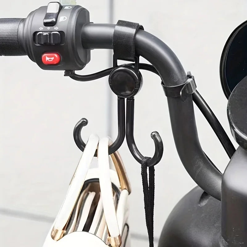 1pc Heavy-Duty Bicycle/Electric Bike Hook - 360° Swivel Dual Hook, Suitable for Bicycles, E-Bikes, Strollers Qme