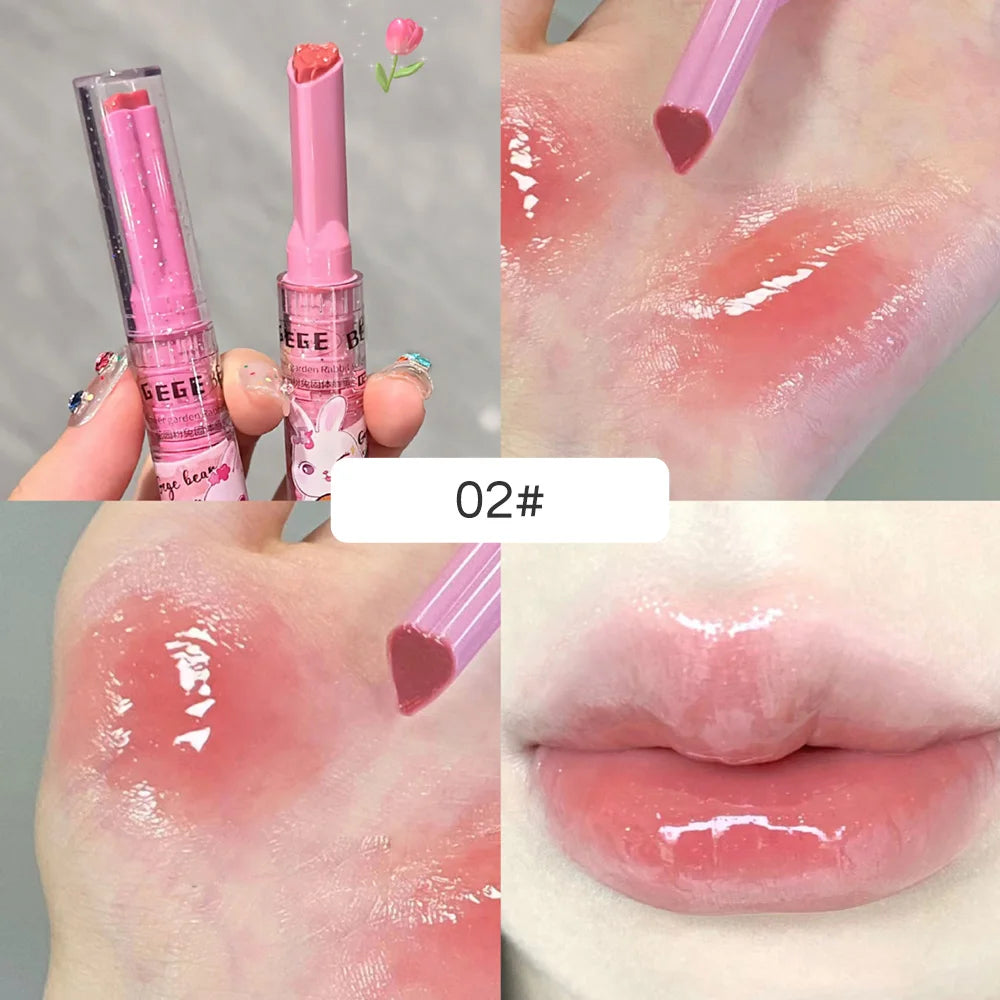 Gege Bear Garden Pink Rabbit Solid Lip Gloss Moisturizing Watery Qme GX1098-2