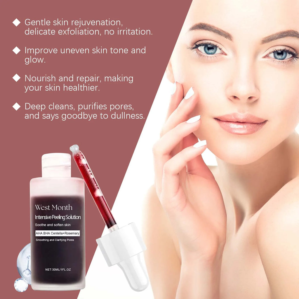 Peeling Face Serum Anti Acne Brightening Exfoliating Shrink Pores Salicylic Acid AHA Serum Reduces Blackheads Smoothing Facial Qme