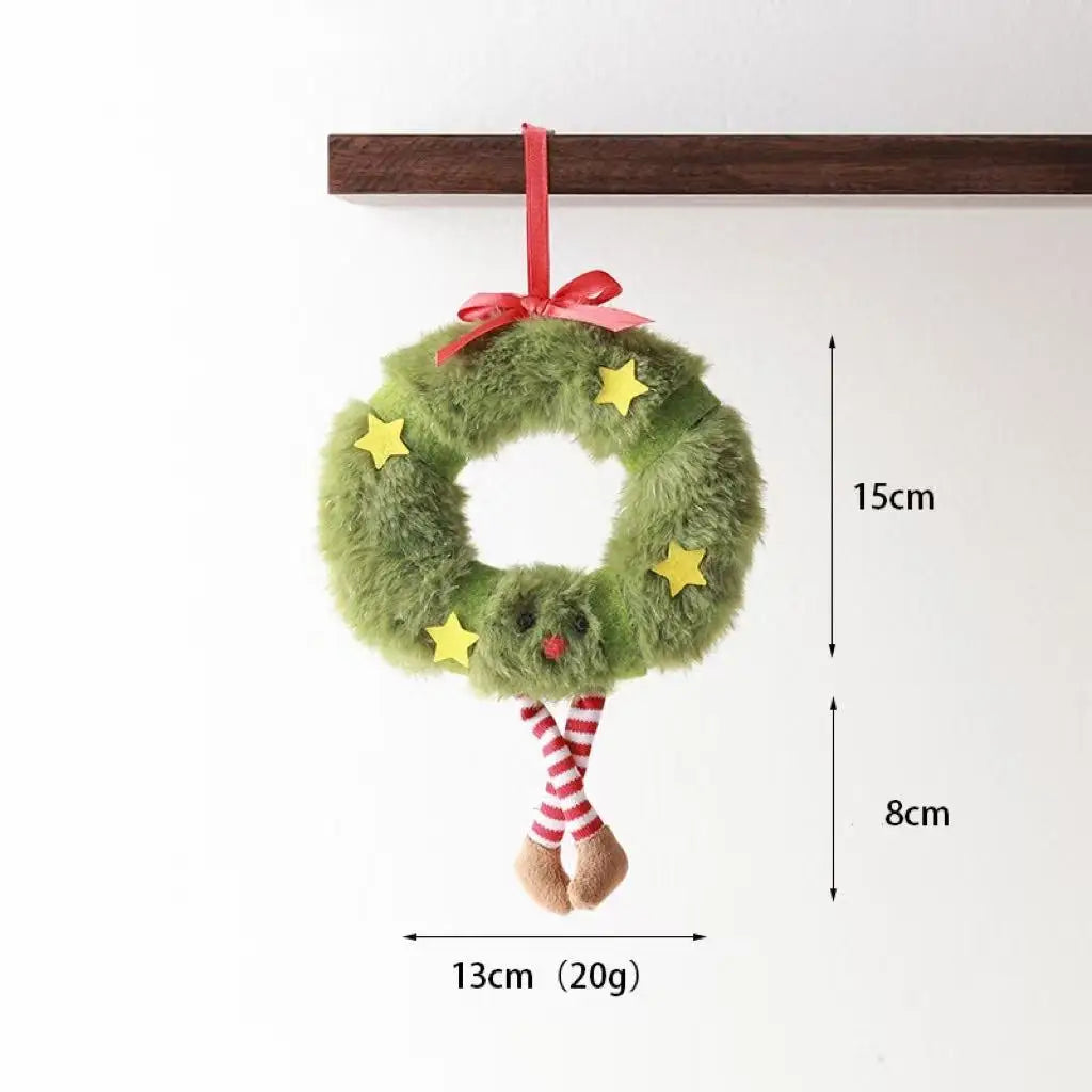 Cute Plush Doll Ornament Green Figure Hanging Decor Christmas Tree Qme D