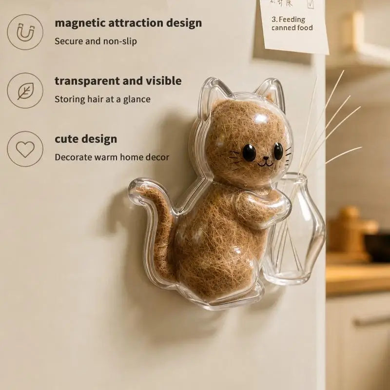 Transparent Cat Hair Storage Refrigerator Magnets Pet Fur Keepsake Qme